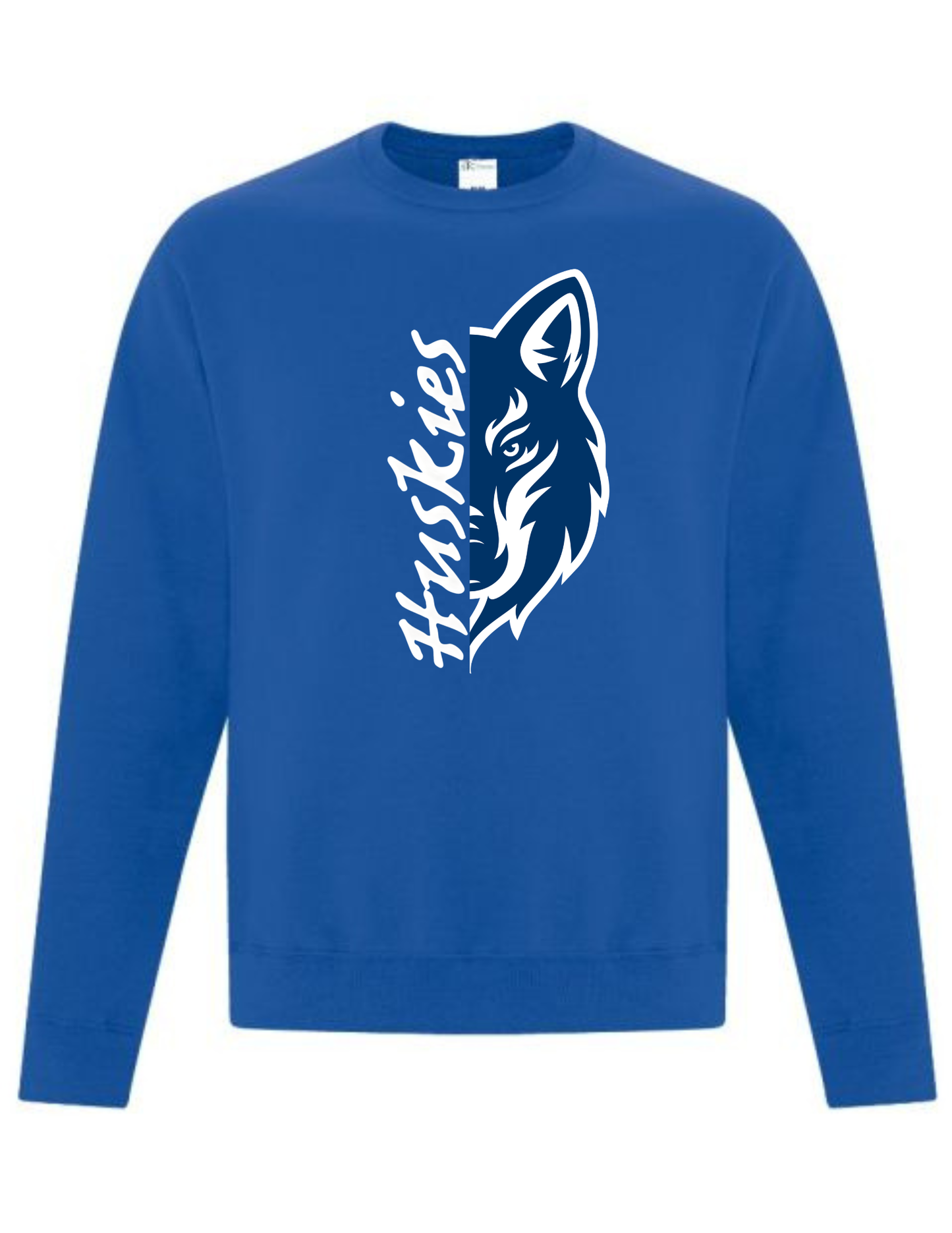 Huskies Split Design Crewneck or Hoodie