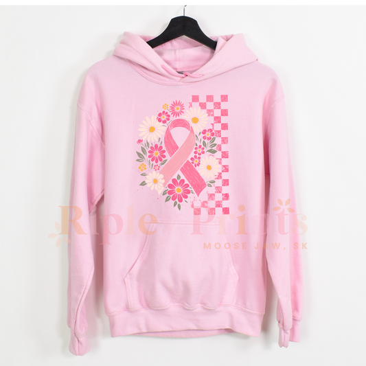 Plaid Breast Cancer Ribbon Hoodie