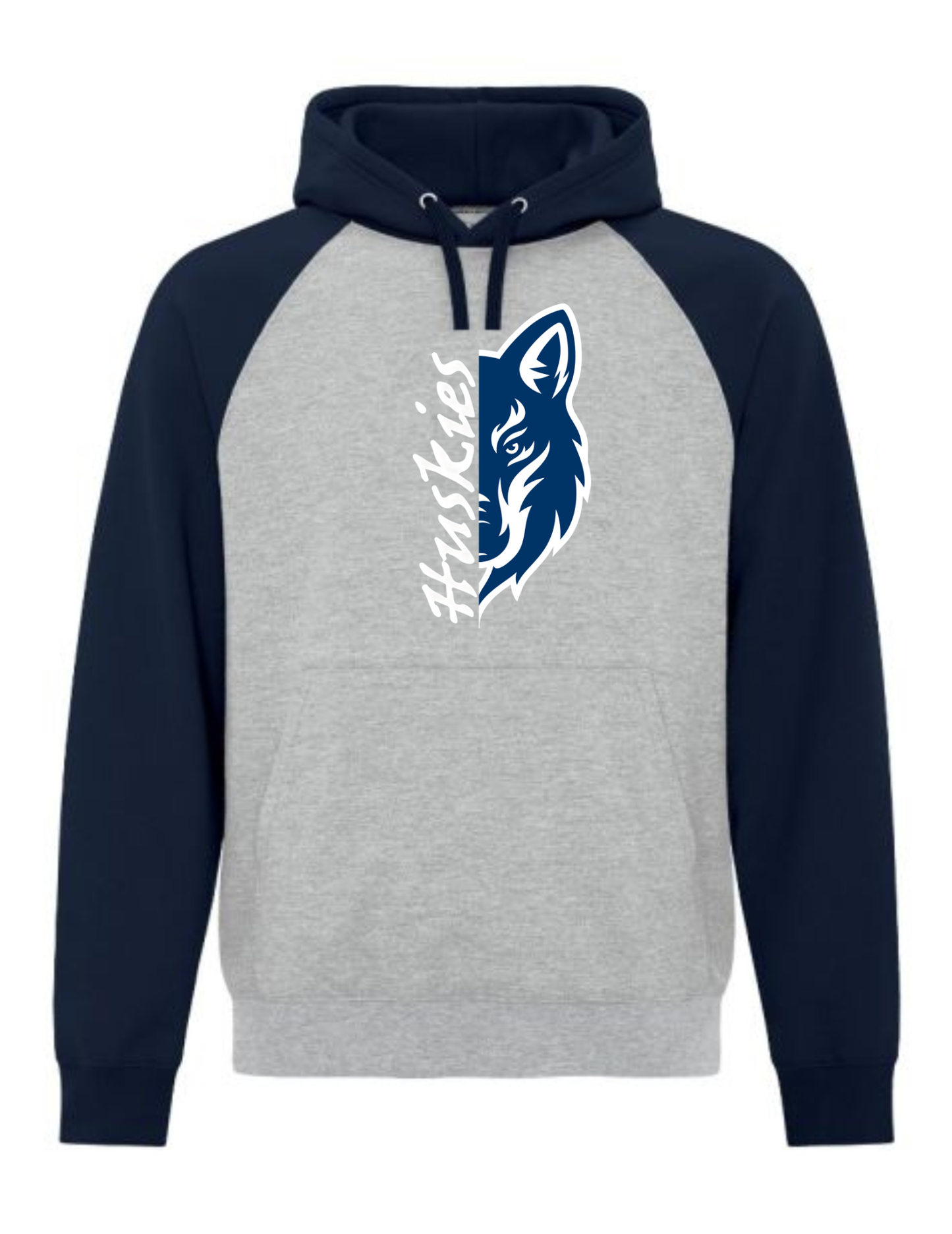 Huskies Split Design Crewneck or Hoodie