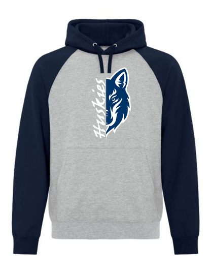 Huskies Split Design Crewneck or Hoodie
