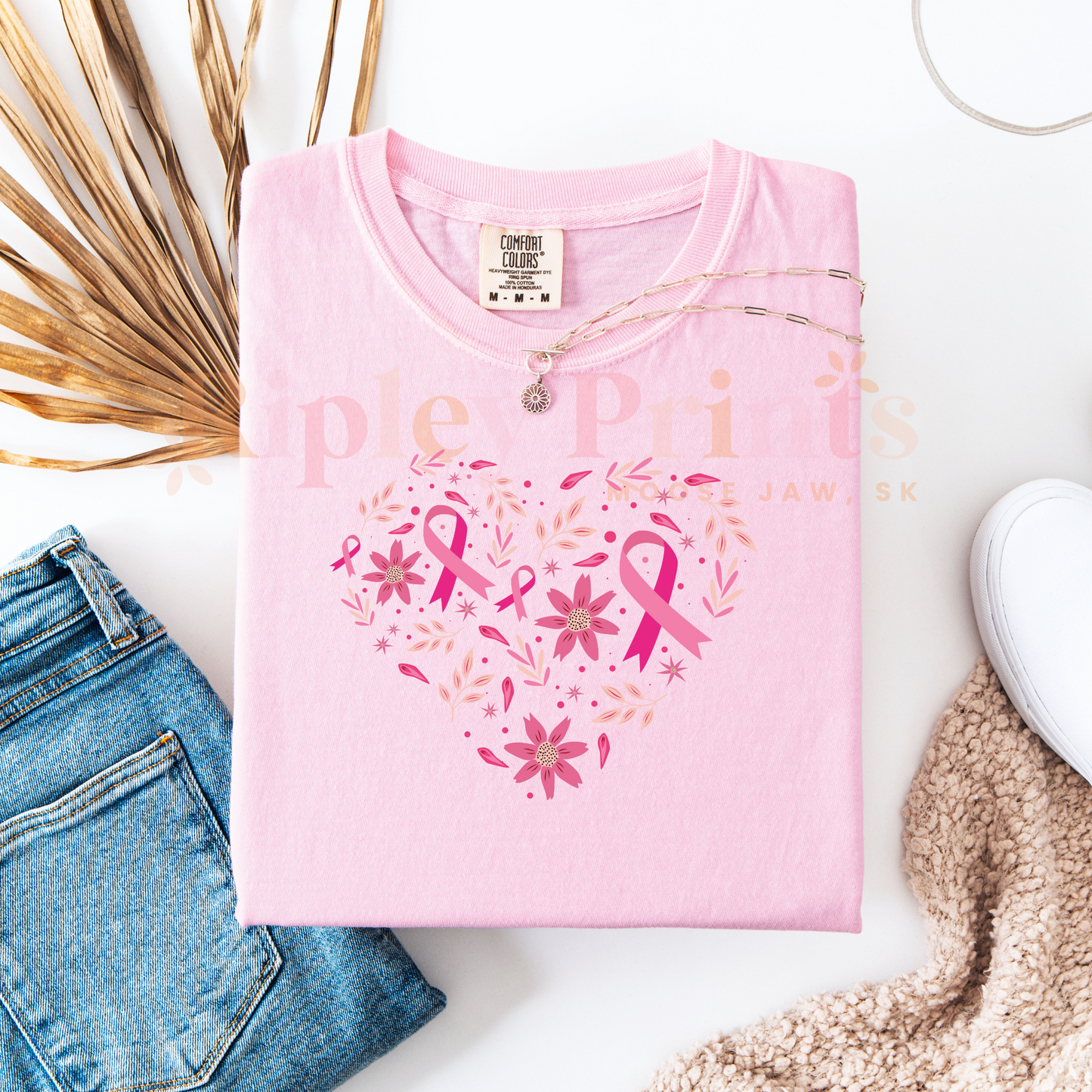 Breast Cancer Awareness Heart T-Shirt