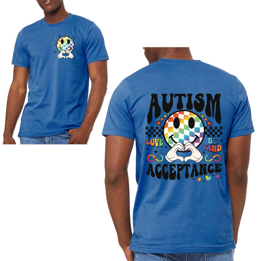 Autism acceptance double sided t shirt