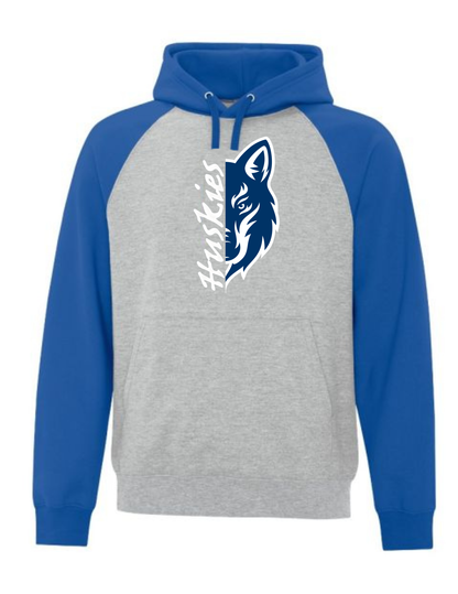 Huskies Split Design Crewneck or Hoodie