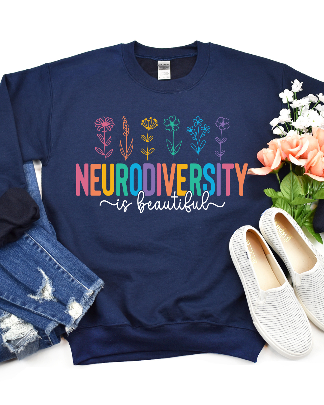 Neurodiversity Floral - T shirt or Sweater