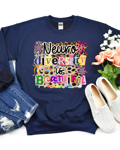 Neurodiversity is Beautiful - Leopard - T shirt or Sweater
