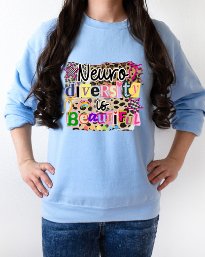 Neurodiversity is Beautiful - Leopard - T shirt or Sweater