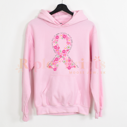 Breast Cancer Awareness Floral Ribbon Hoodie
