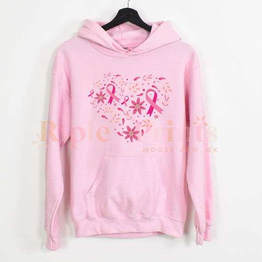 Breast Cancer Awareness Heart Hoodie