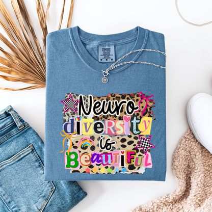 Neurodiversity is Beautiful - Leopard - T shirt or Sweater