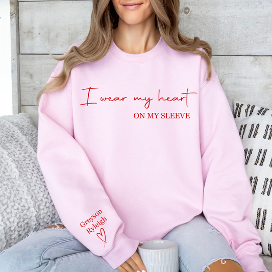 I wear my heart on my sleeve crewneck