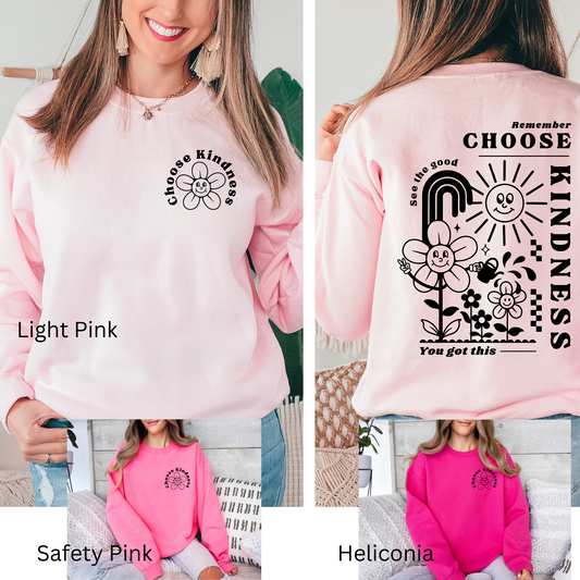 Adult Anti bullying day Crewneck - Choose Kindness double sided