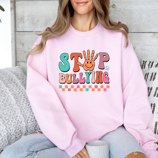 Adult Anti bullying day Crewneck - Stop bullying hand