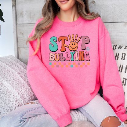 Adult Anti bullying day Crewneck - Stop bullying hand