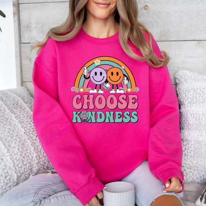 Adult Anti bullying day Crewneck - Choose Kindness rainbow