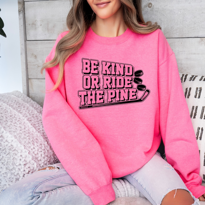 Adult Anti bullying day Crewneck - Be kind or ride the pine