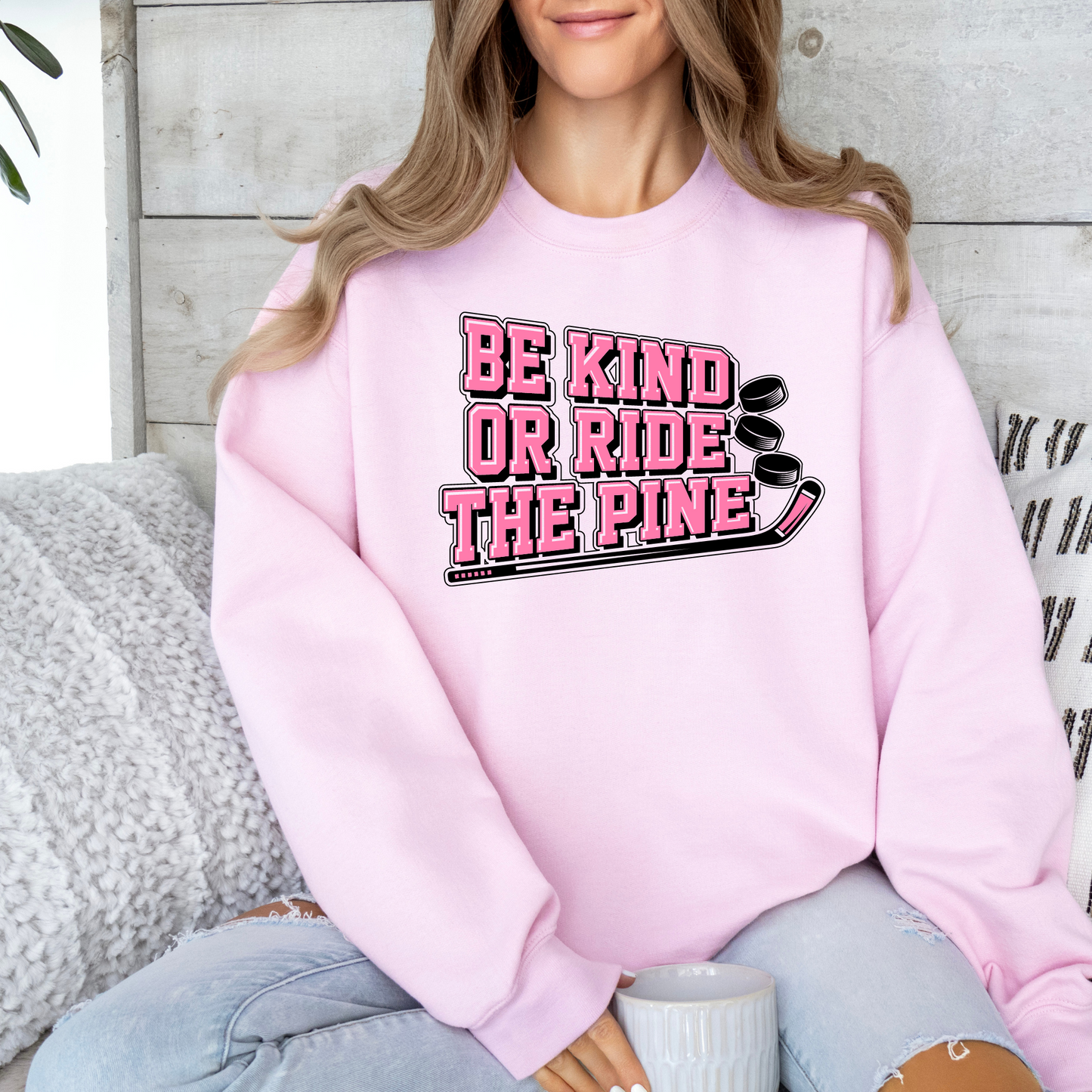 Adult Anti bullying day Crewneck - Be kind or ride the pine