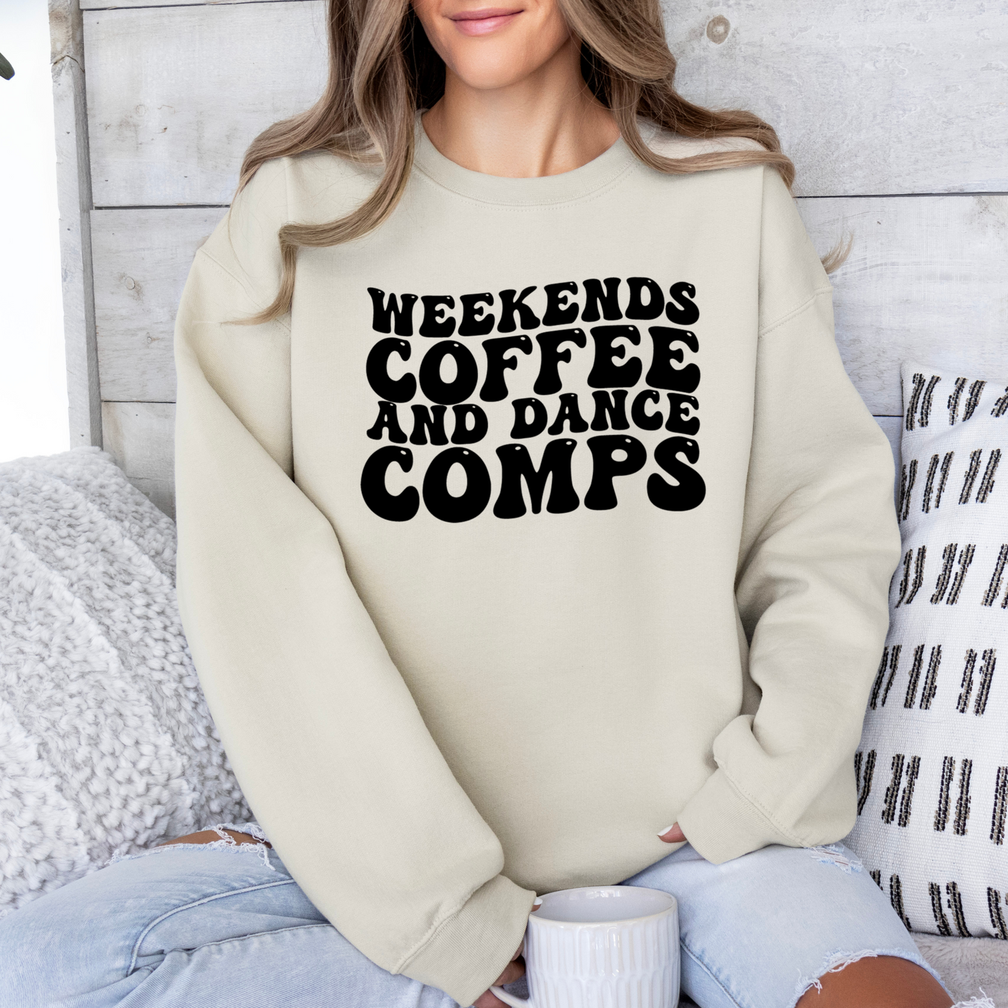 Weekends, coffee & dance comps crewneck