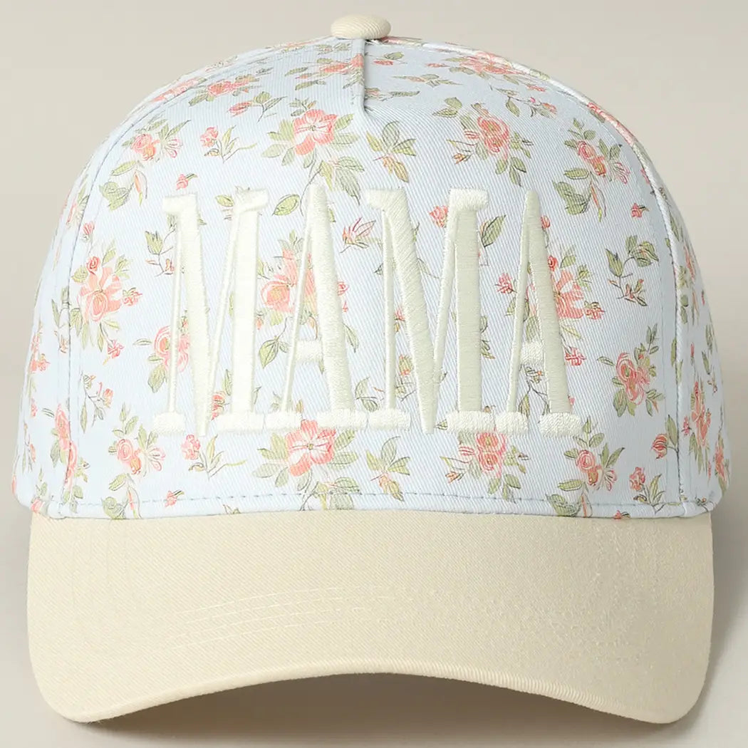 Mama blue floral hat