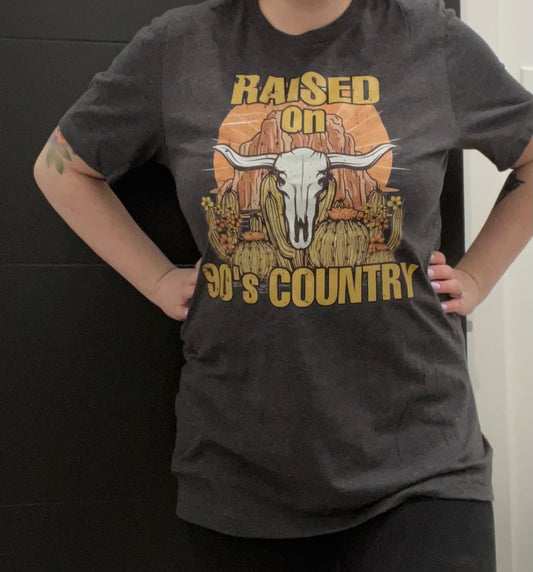 Raised on 90's country unisex t shirt