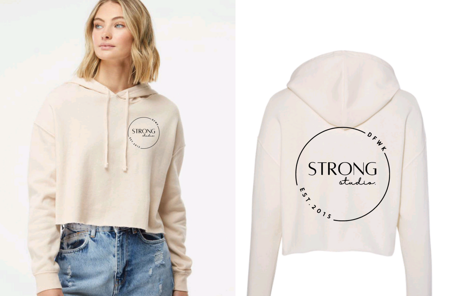 The strong studio crop hoodie