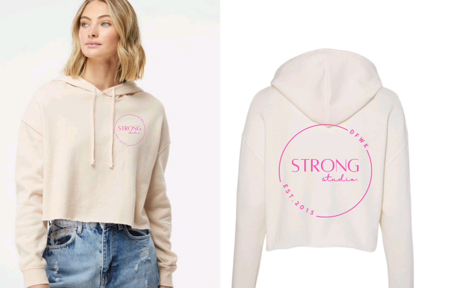 The strong studio crop hoodie