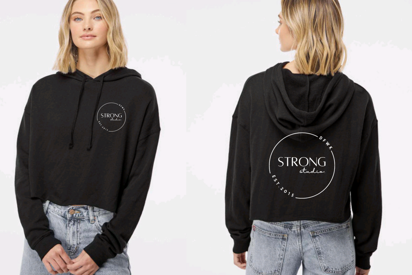 The strong studio crop hoodie